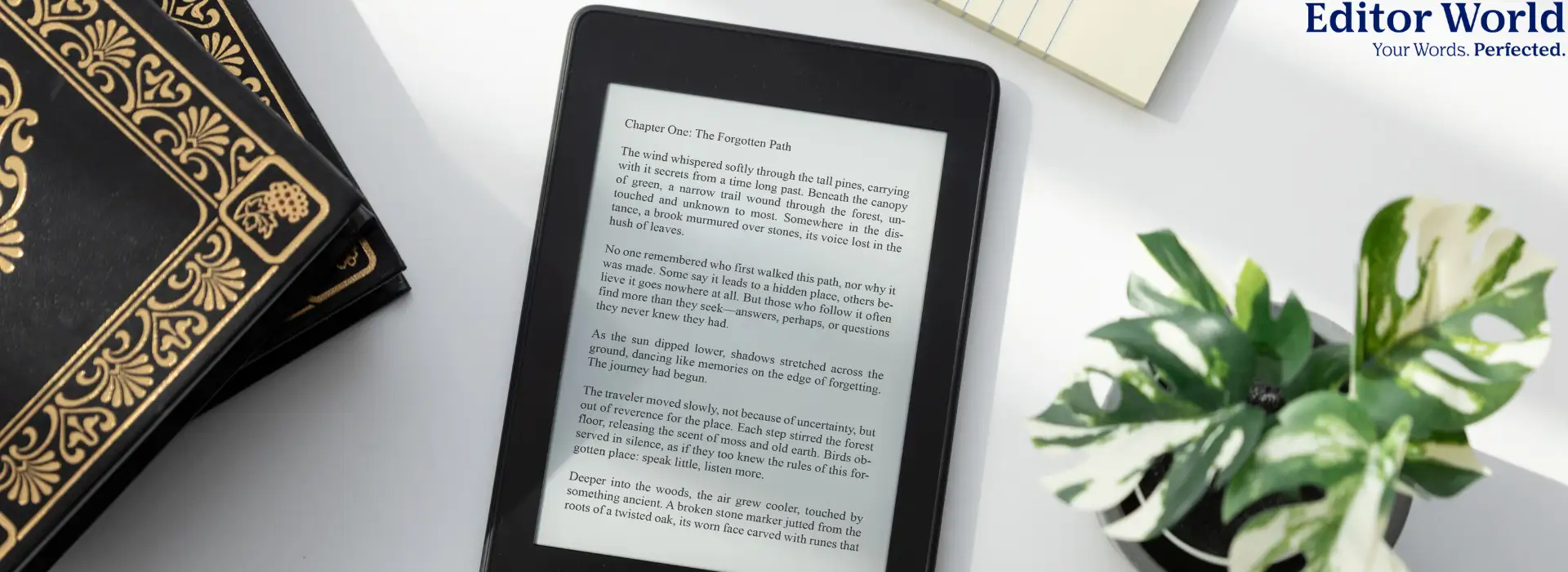 An eBook open on a digital reading device